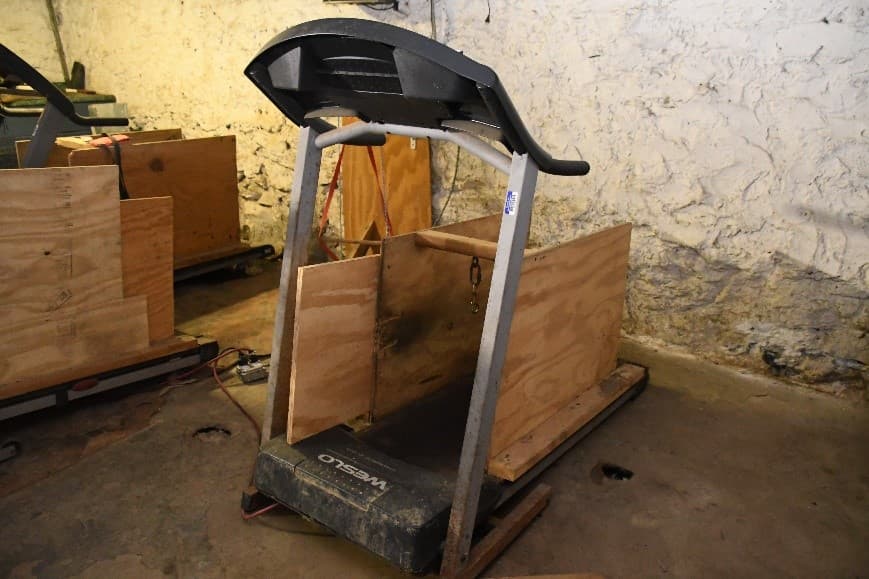 Esta es una de las máquinas de correr que encontraron.