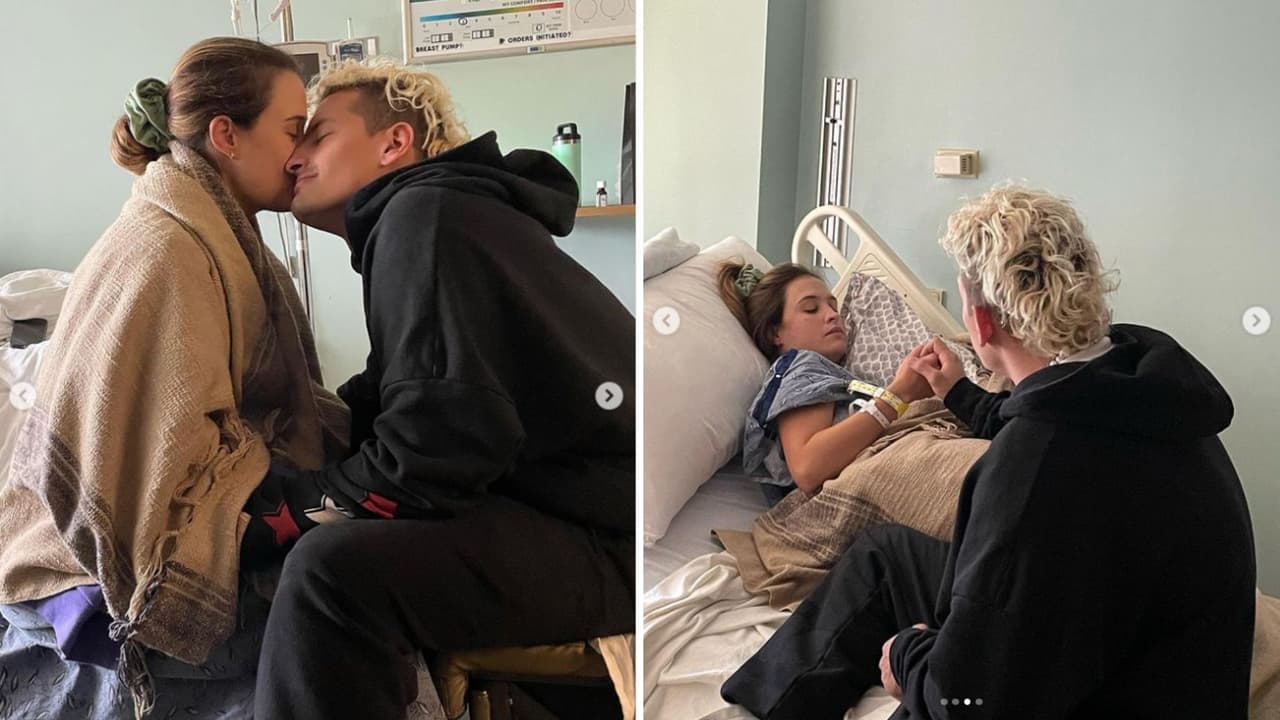 Mau Montaner y su esposa Sara Escobedo, en el labor de parto en espera de Apolo