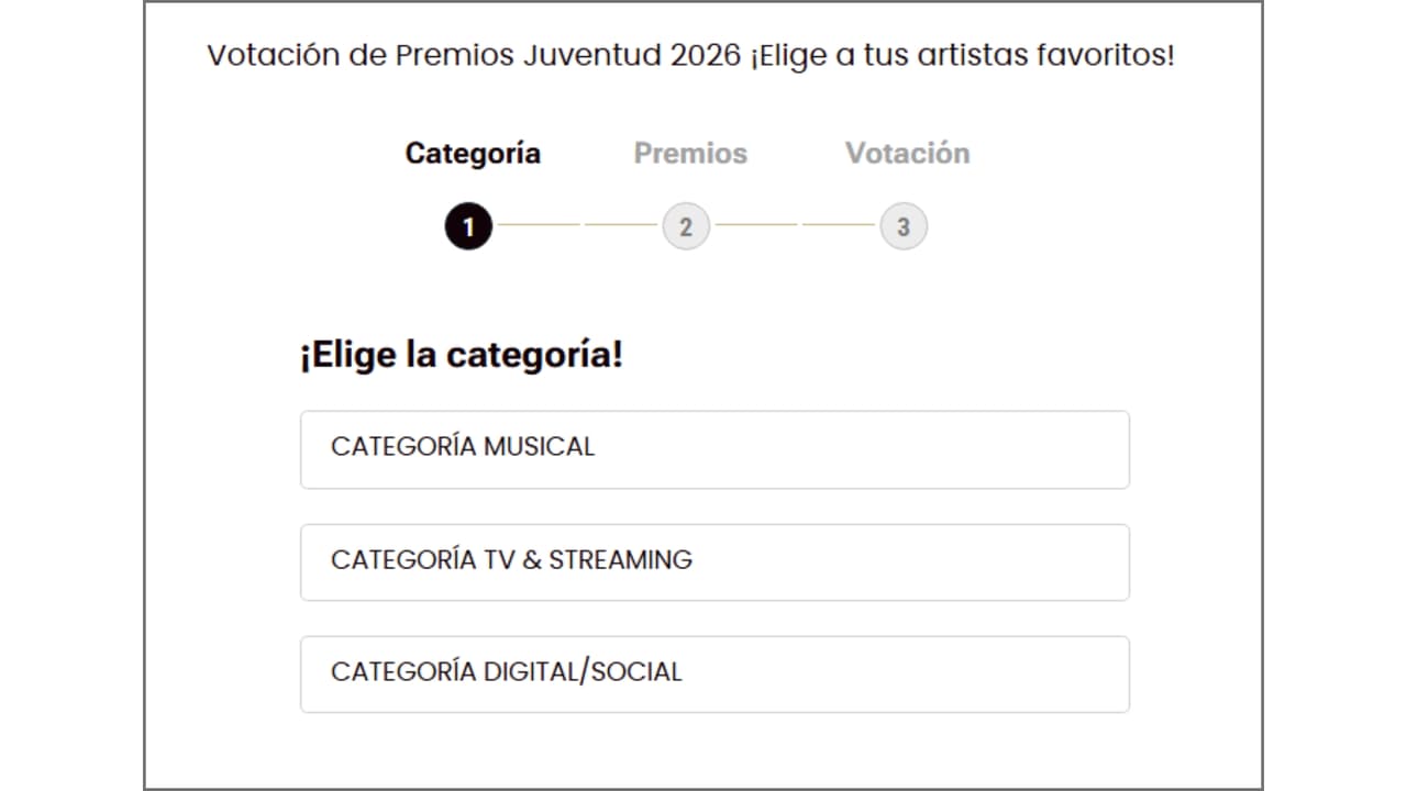 Cómo votar en Premios Juventud 2026