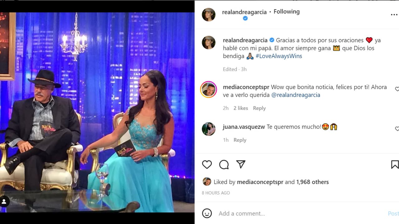 Andrea García ya pudo comunicarse con su padre.