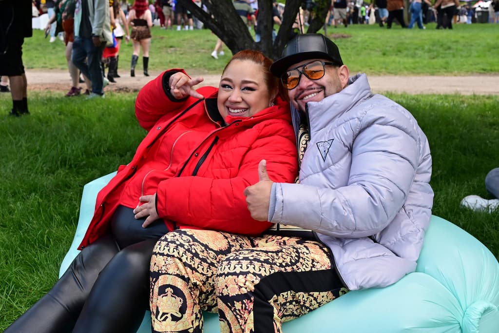 Festivalgoers are seen at the 2025 Suenos Music Festival on Saturday, May 24, 2025, at Grant Park in Chicago. (Photo by Rob Grabowski/Invision/AP)