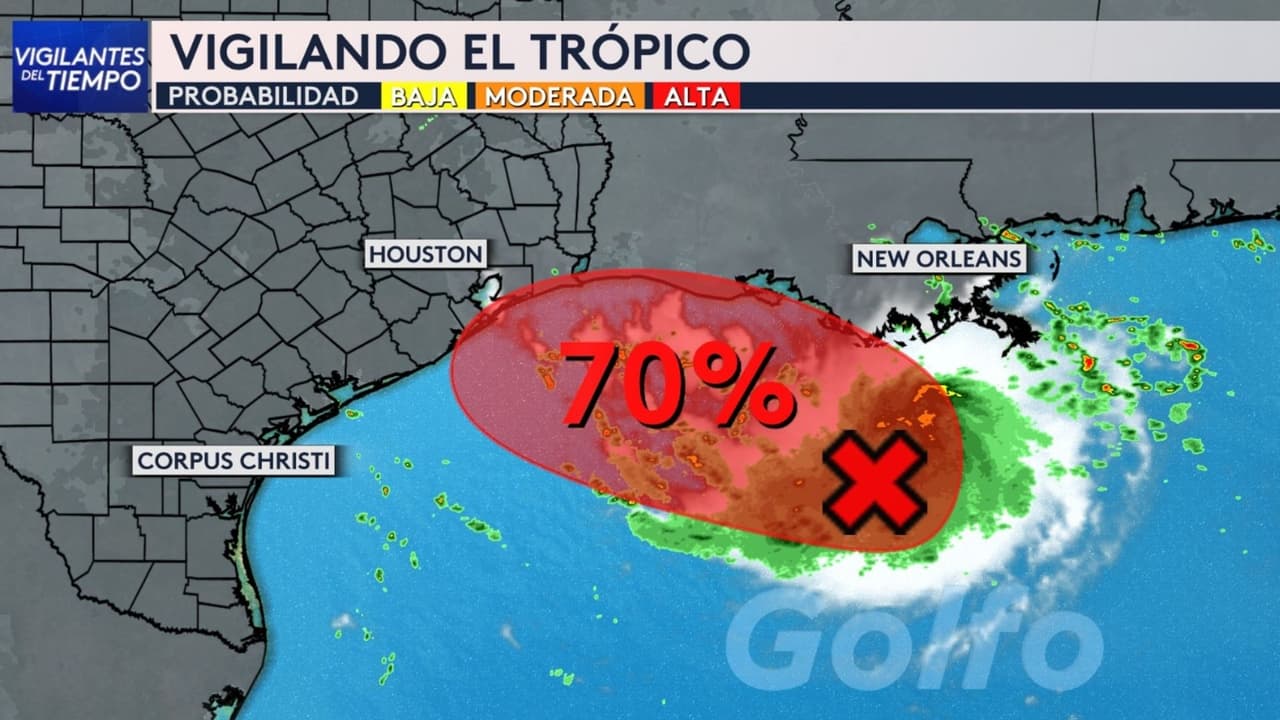 Sistema en el Golfo tiene 70% de desarrollo y podría impactar la costa alta de Texas