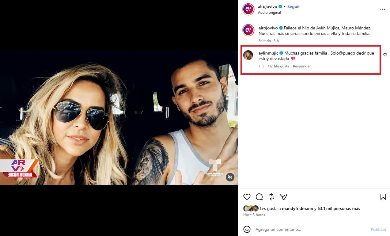 Aylín Mujica rompió el silencio tras la muerte de su hijo mayor, Mauro.