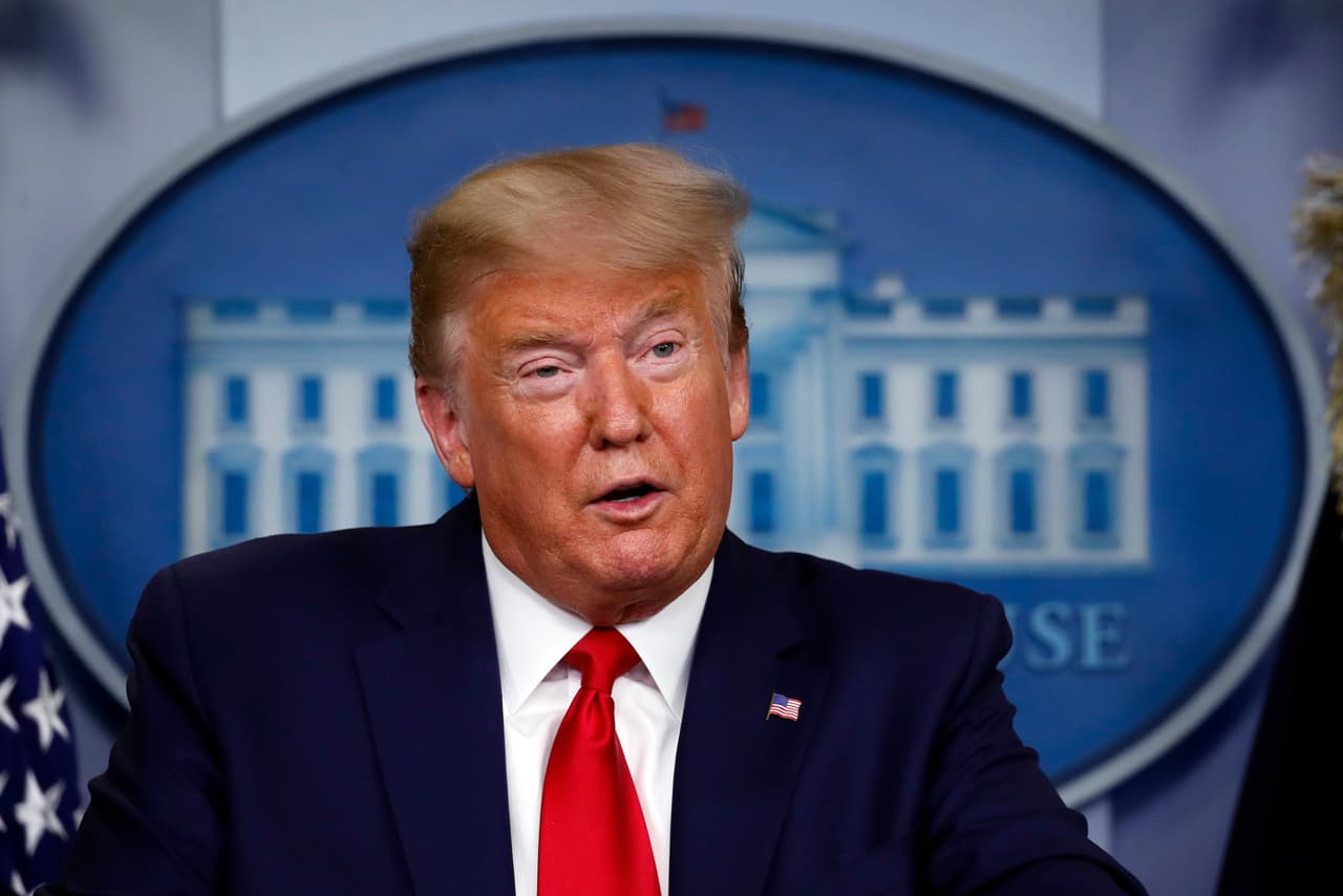 El presidente Trump durante la rueda de prensa en la Casa Blanca.