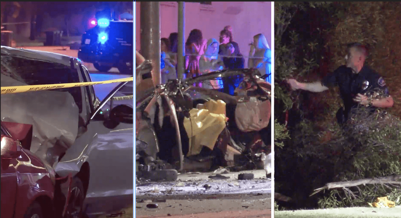 Arrestan a dos jóvenes tras choque por presunta carrera callejera que mató a tres personas en Burbank