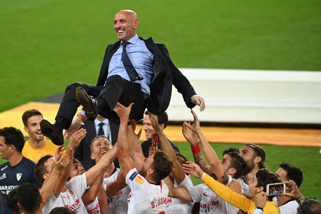 Las postales de la celebración del cuadro de Lopetegui tras imponerse al Inter en la final.