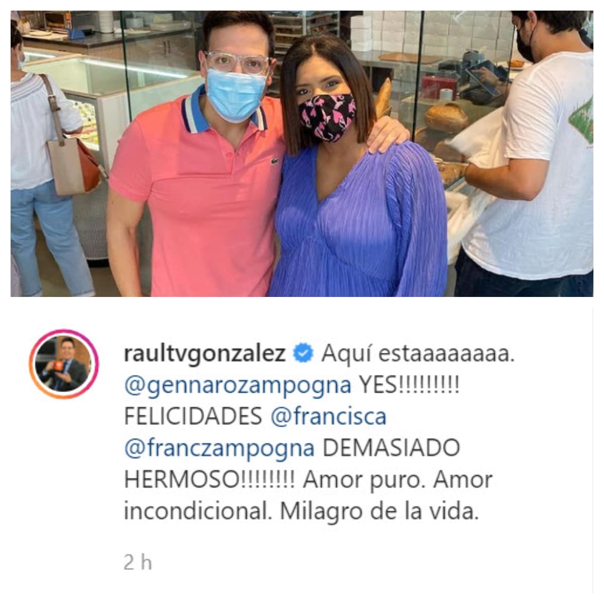 <b>Raúl González</b> no aguantó la emoción:
<b><a href="https://www.instagram.com/p/CREPDOwgMzT/" target="_blank">"¡Aquí está, yes!"</a></b>, y describió al bebé como un "milagro de la vida".