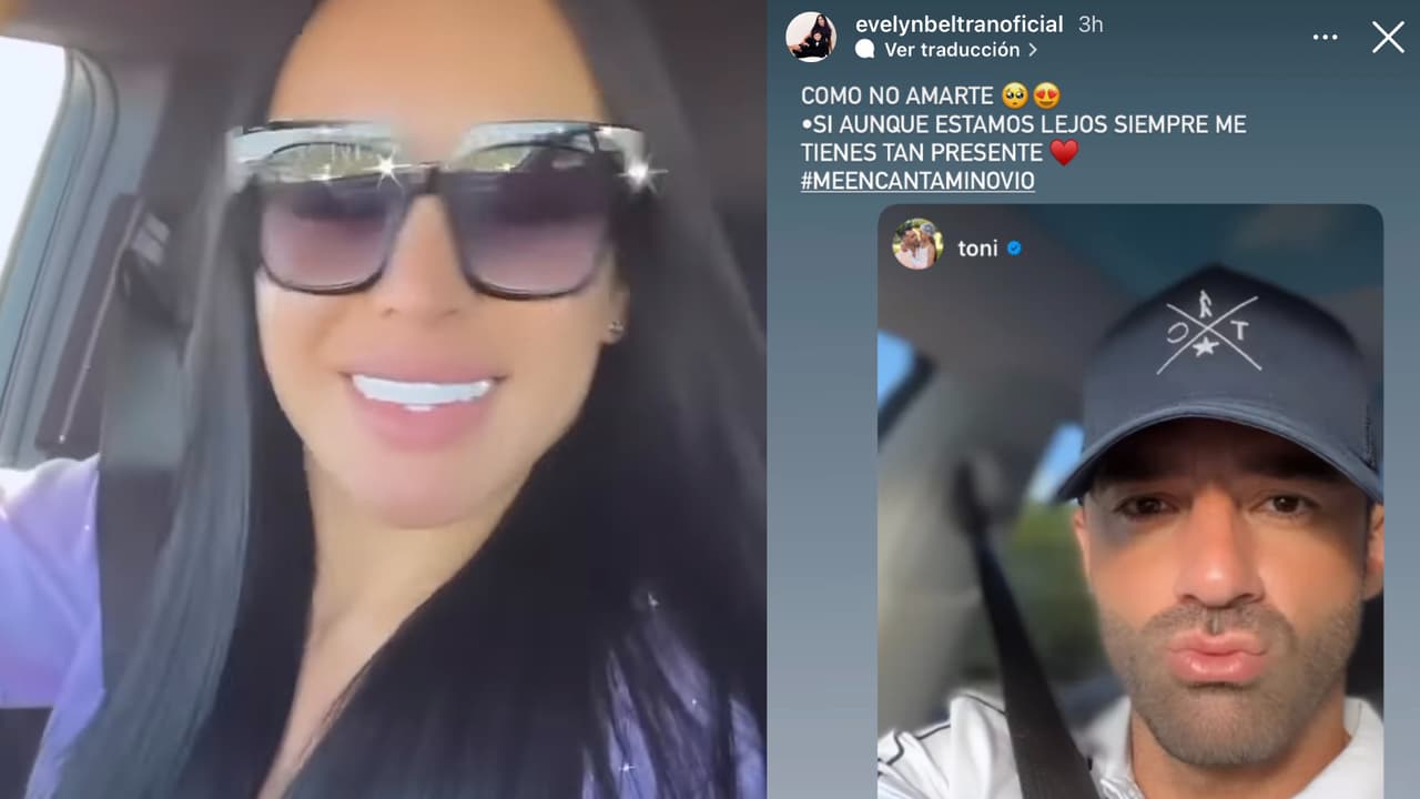 Así responde Evelyn Beltrán los besos a distancia que le manda Toni Costa.