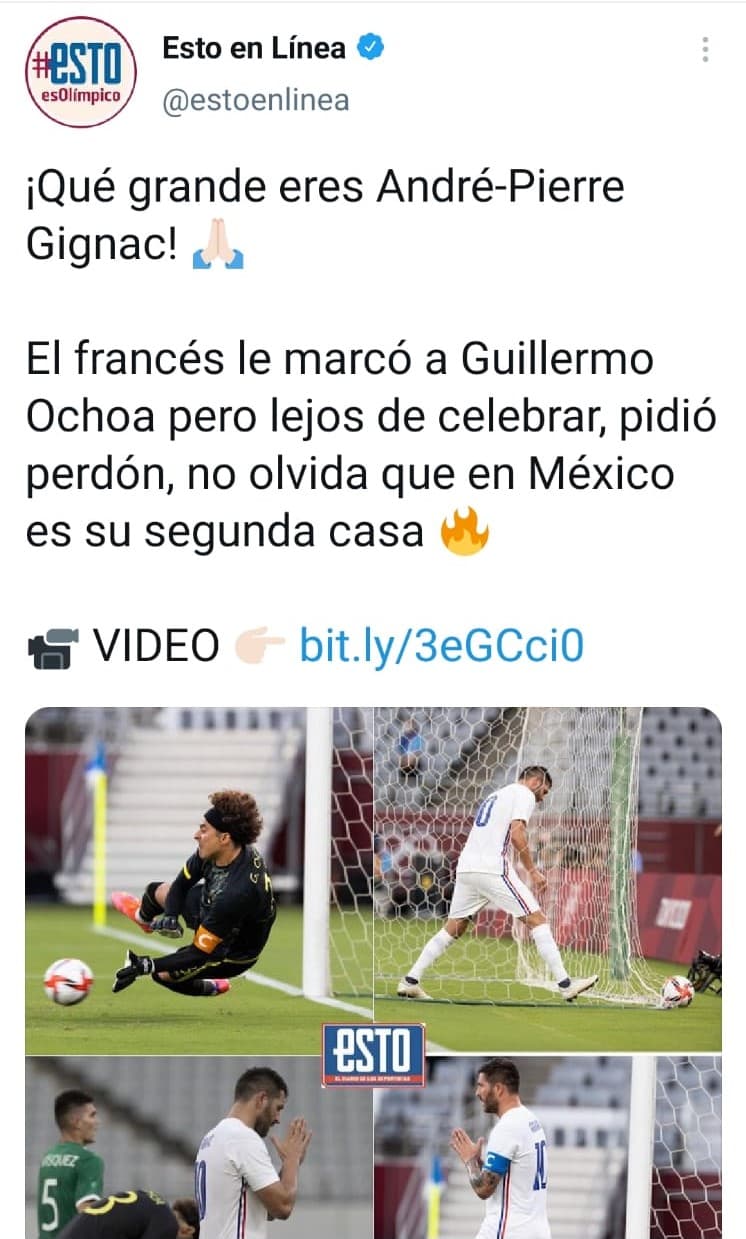 Estas fueron algunas de las reacciones, nacionales e internacionales, sobre la victoria de México ante Francia en su partido inaugural en los Juegos Olímpicos de Tokyo 2020.