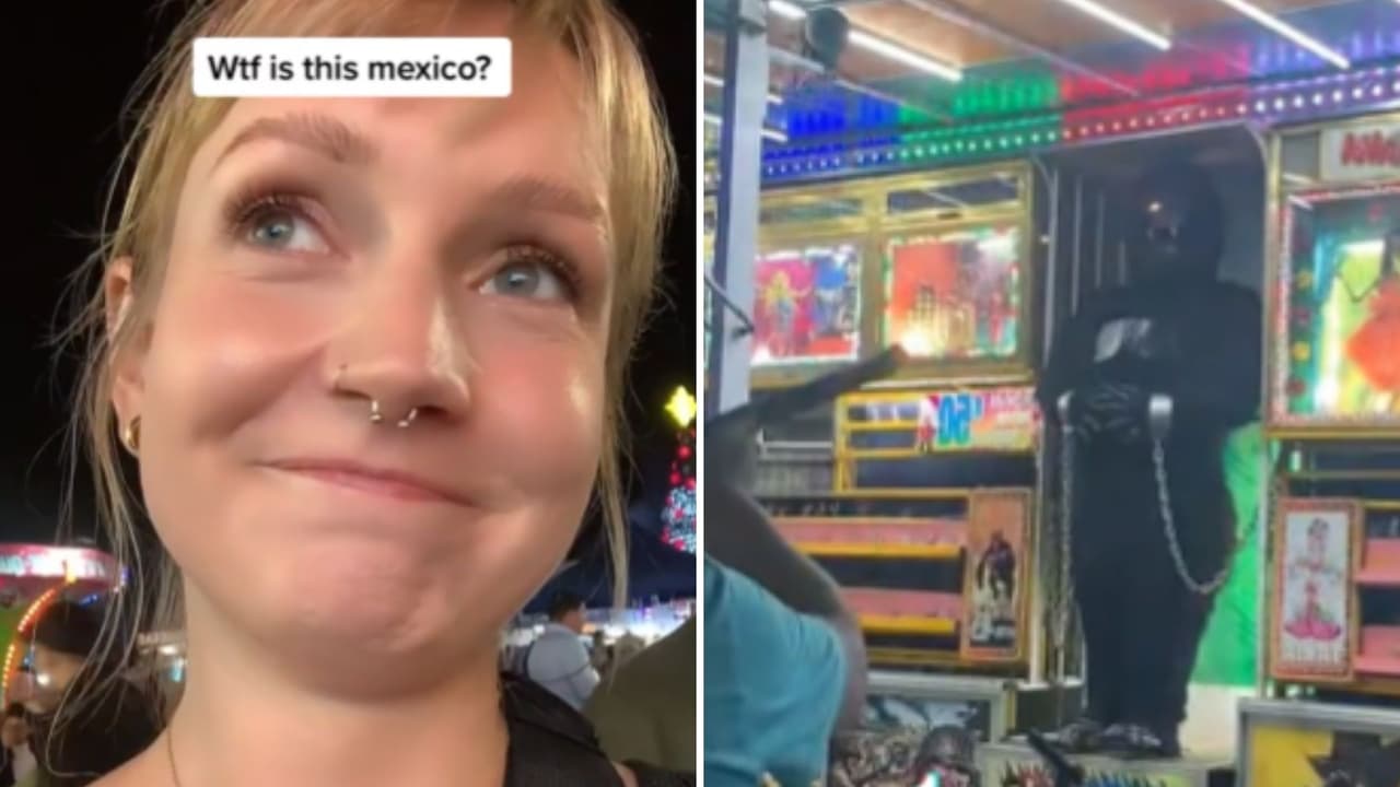 ¿Se enojó? Chango "orina" a extranjera en juego de feria mexicana: reacción divirtió a TikTok