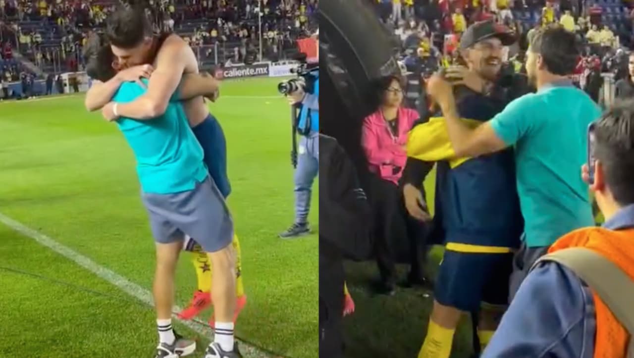 Henry y Valdés bajaron a festejar el triunfo vs. Toluca