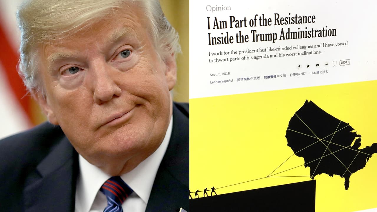 Los 'mensajes en clave' que explican el artículo anónimo de un alto funcionario de la Casa Blanca contra Trump