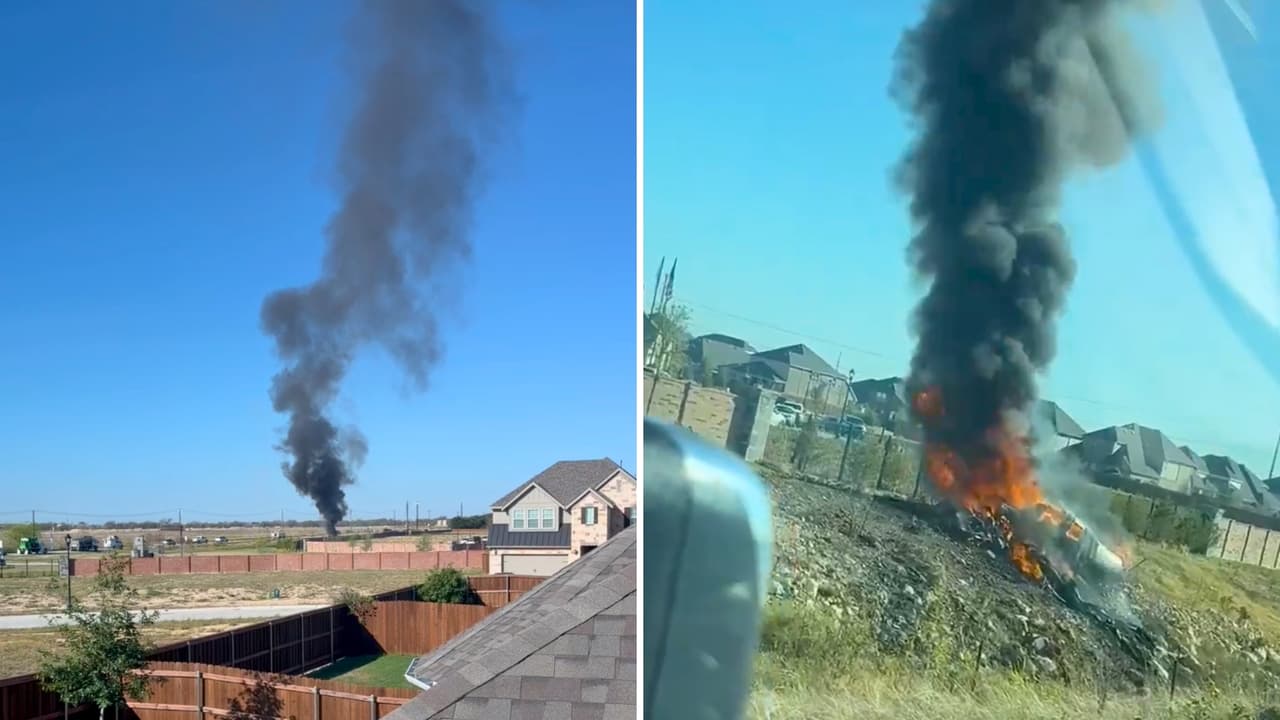 Una avioneta cae y se incendia en Fort Worth, cerca del aeródromo Hicks Airfield