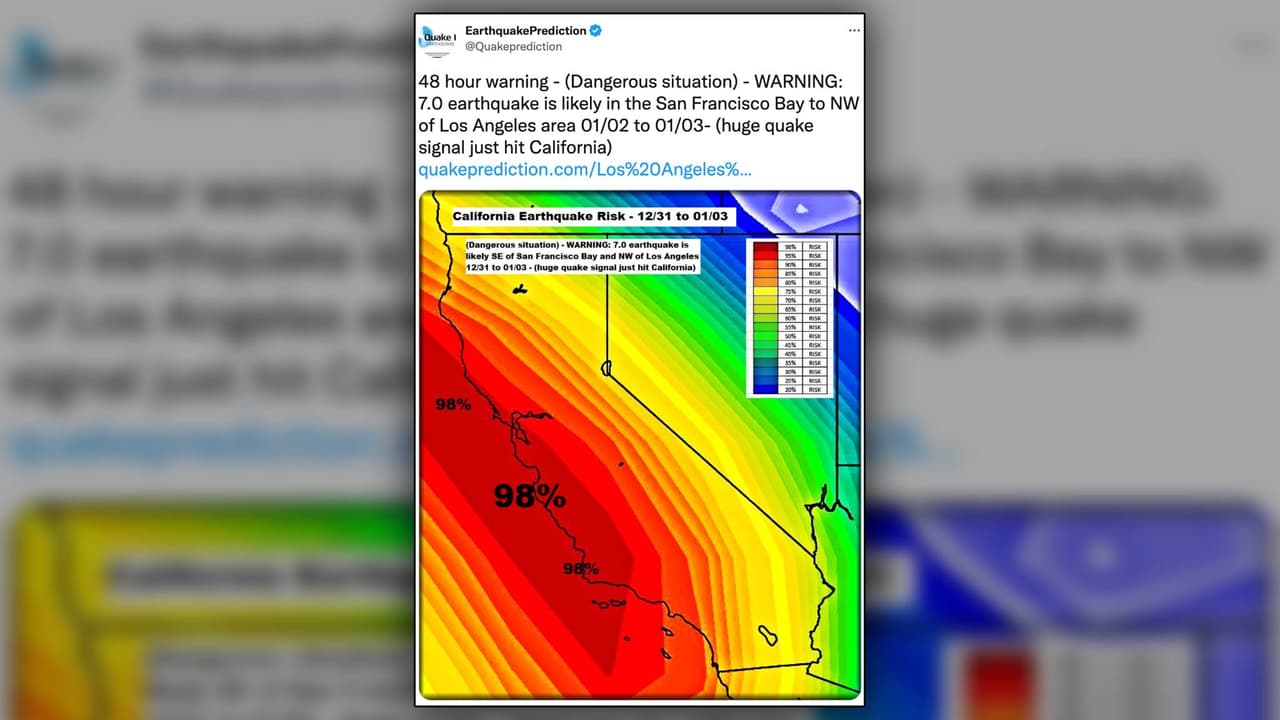 Este tuit que advertía de un terremoto de magnitud 7.0 fue visto por más de 270,000 usuarios en Twitter y compartido en más de 400 ocasiones.