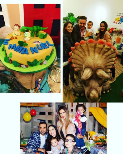 La fiesta tuvo como temática a los dinosaurios, el pastel era de un pequeño cavernícola.