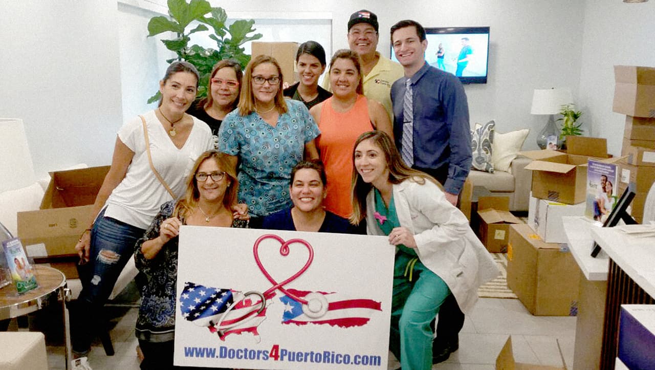 Some of the volunteers working with Doctors4PuertoRico.