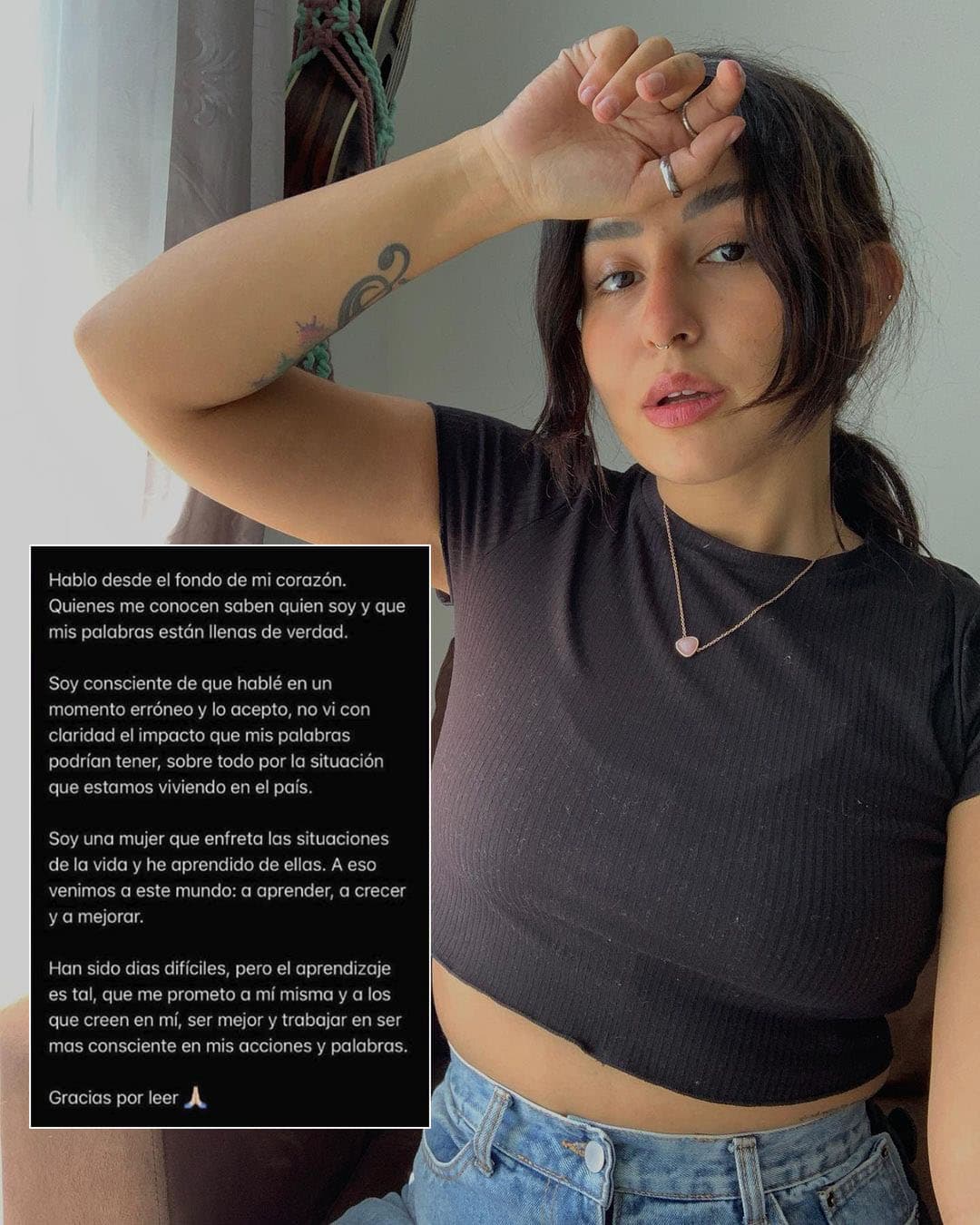 A pesar de la polémica respuesta de su mamá, Romina aceptó su error al publicar mensajes de propaganda y pidió disculpas ante sus seguidores.