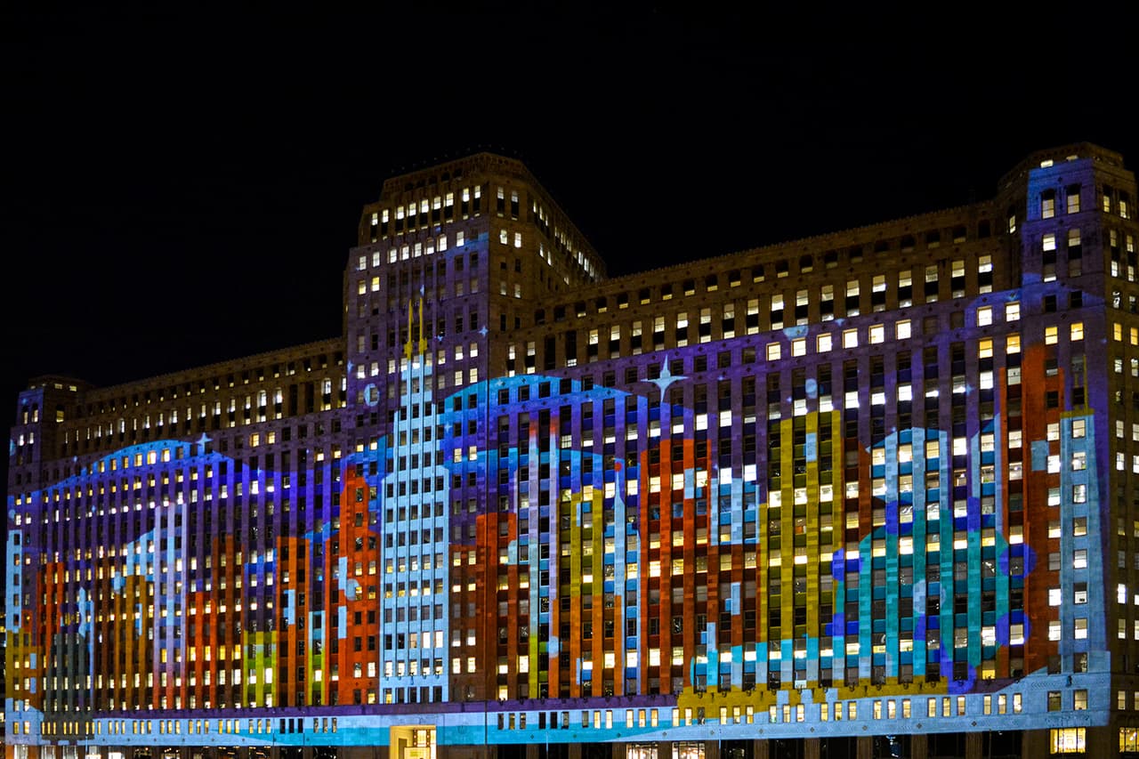Inicia el espectáculo de luces de invierno, Art on the Mart, con temática festiva