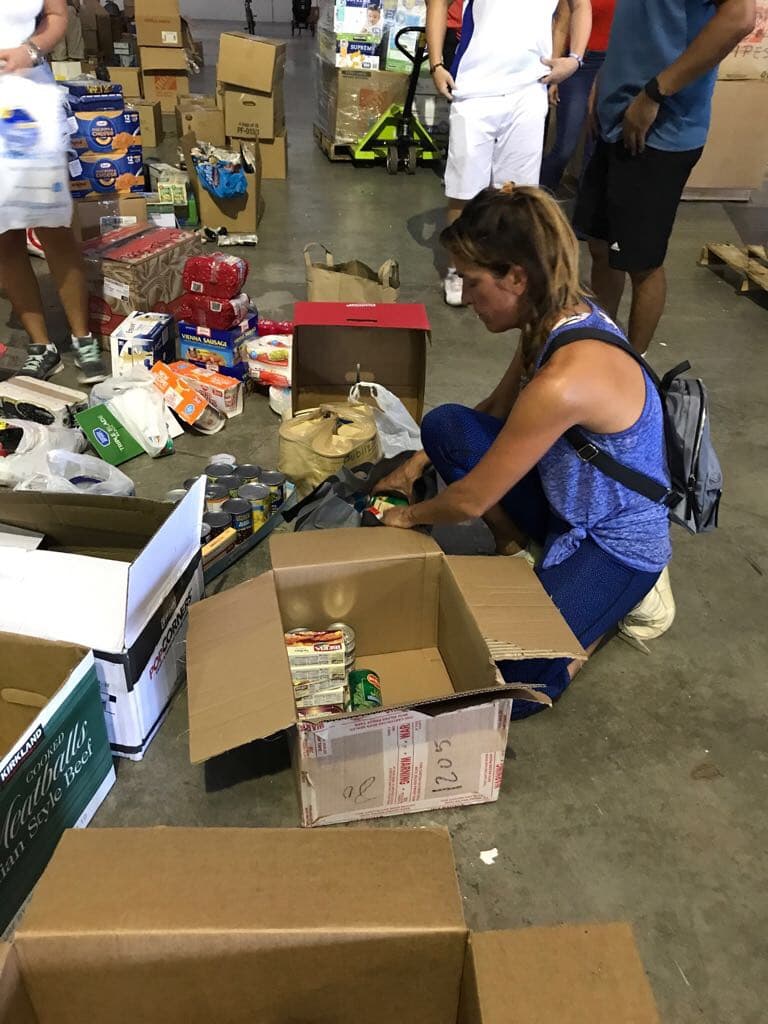 Veronica Beyhaut, a volunteer from a local school in Miami's Wynwood district.