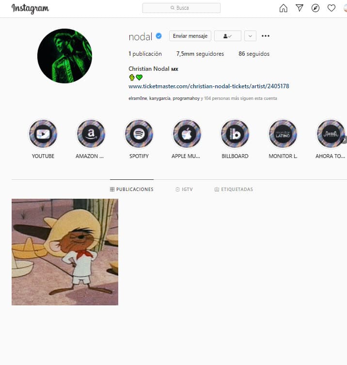 Para algunos, la imagen que dejó de Speedy González encierra un significado más allá de que sea el personaje favorito de Nodal. Hay quienes creen que se trata de la señal de que el barrido de fotos tiene que ver con el lanzamiento de su nuevo material.
<br>