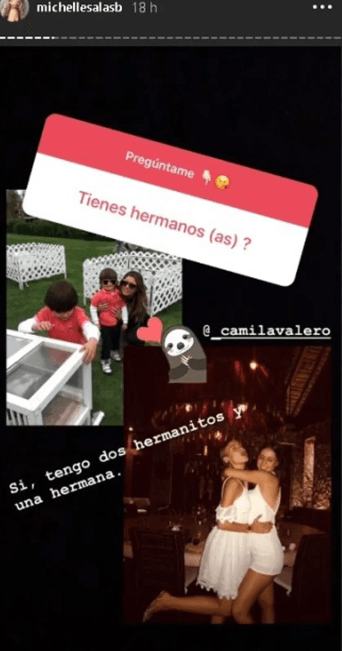 En 2019, respondió una pregunta de sus seguidores en Instagram sobre si tenía hermanos, por lo cual aprovechó para mostrar una imagen junto a Miguel y Daniel, de 15 y 13 años respectivamente, pero era antigua, pues aparecían muy pequeños. Además, también aparece su hermana Camila Valero, hija de Stephanie Salas y el músico Pablo Valero.
<br>