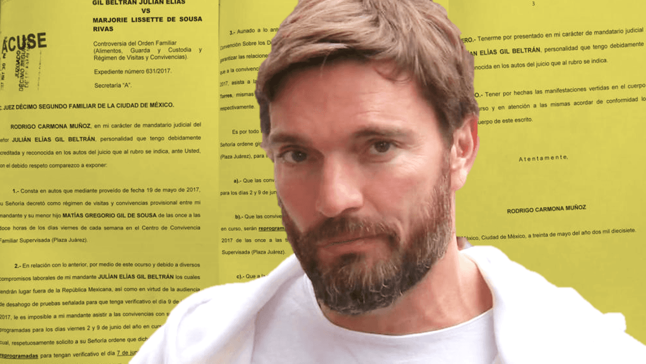 De acuerdo con los papeles presentados en el Juzgado de lo familiar de la Ciudad de México, Julián Gil no ve a su hijo Matías desde el 11 de agosto de 2018, cuando fue su último encuentro en el Centro de convivencias.