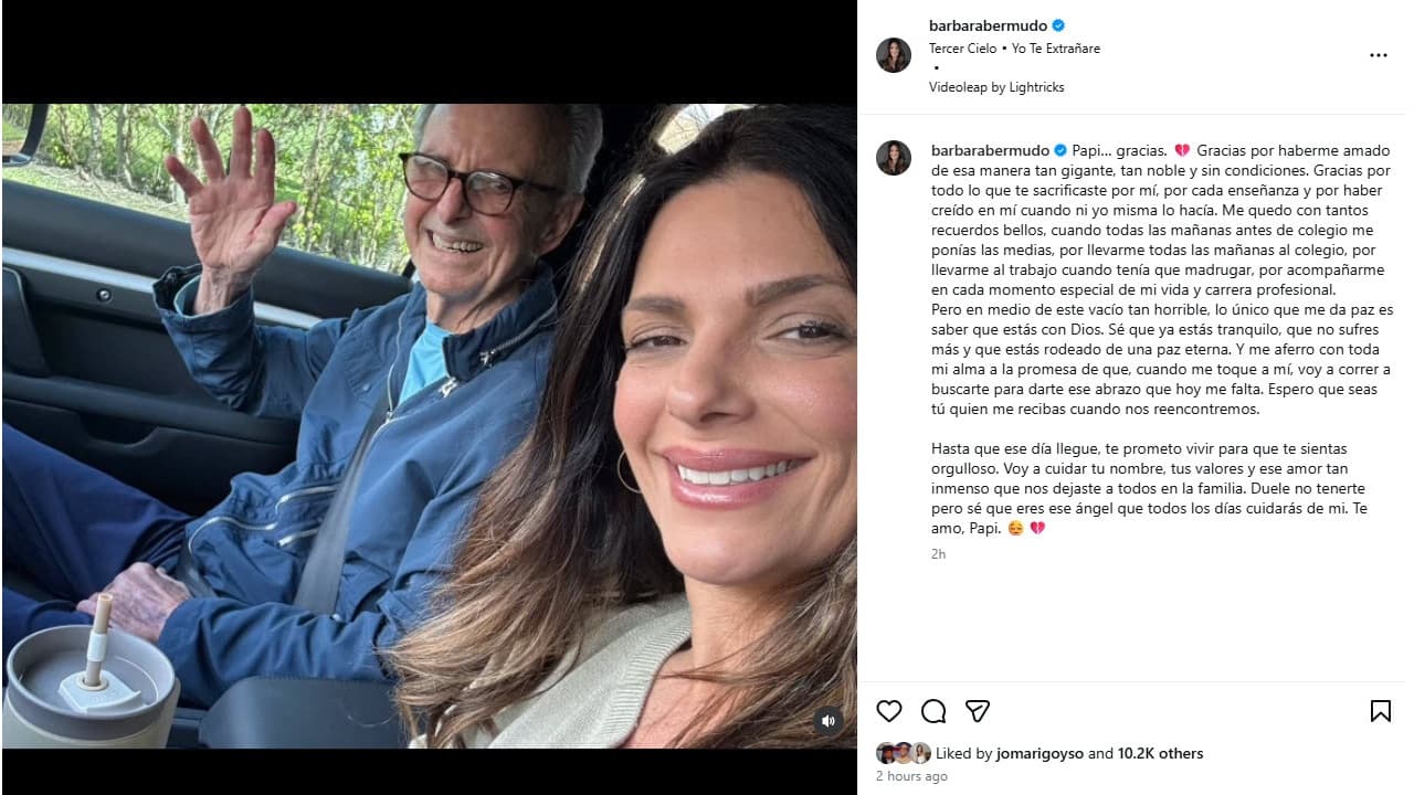 Bárbara Bermudo anunció en redes que su padre falleció.
