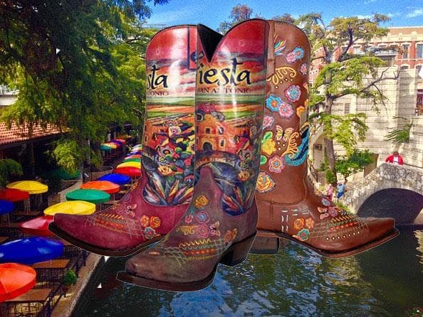 Botas vaqueras con diseños del River Walk engalanarán Fiesta San Antonio 2020