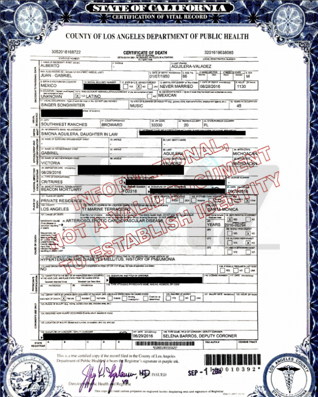 En el acta de defunción, obtenida a través de documentación pública,
<b> se establece una enfermedad cardiovascular arteriosclerótica. </b>Hasta ahí, se tenía la seguridad de que el ‘Divo de Juárez’ había muerto.