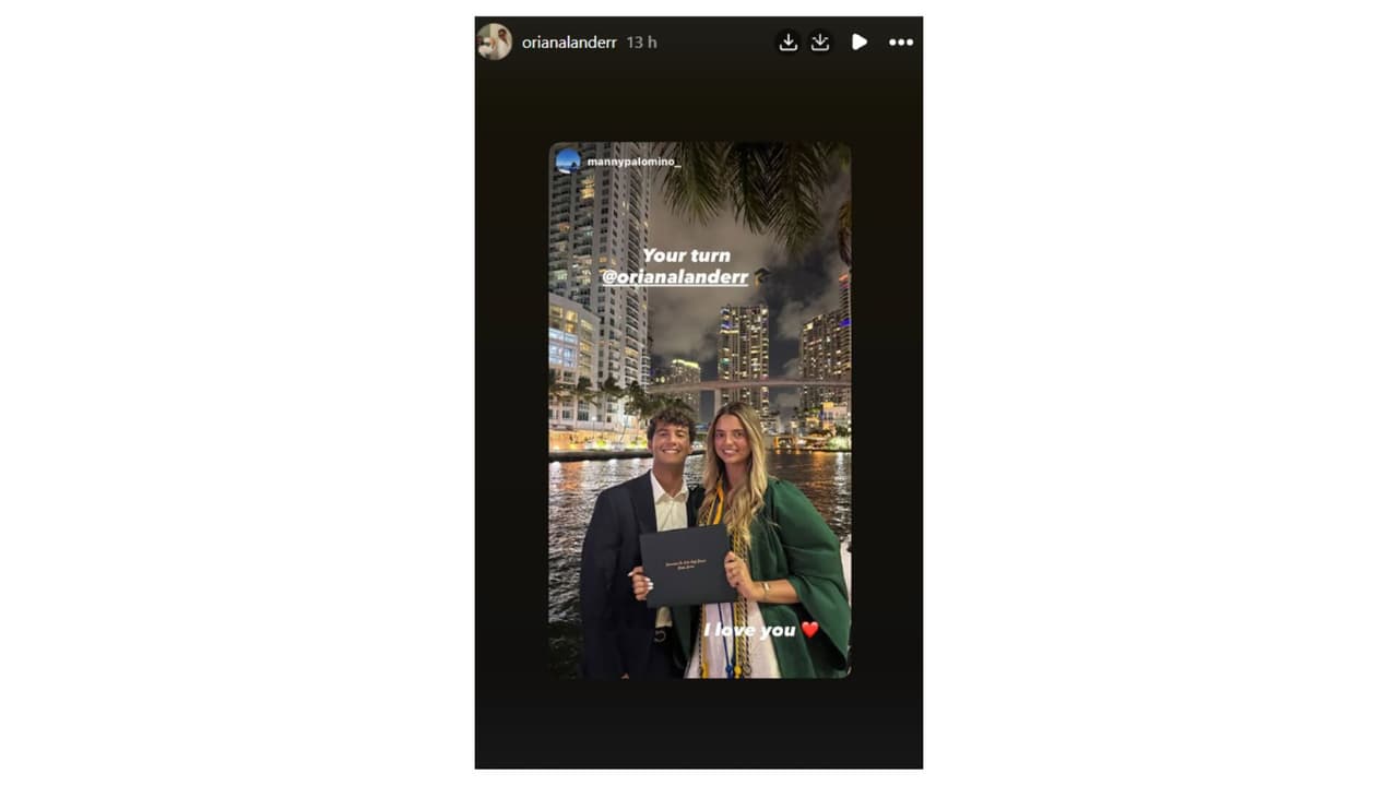 Oriana con el que sería su supuesto novio.