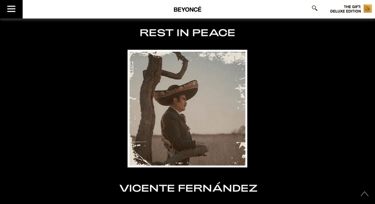 Beyoncé lamentó la muerte de Vicente Fernández