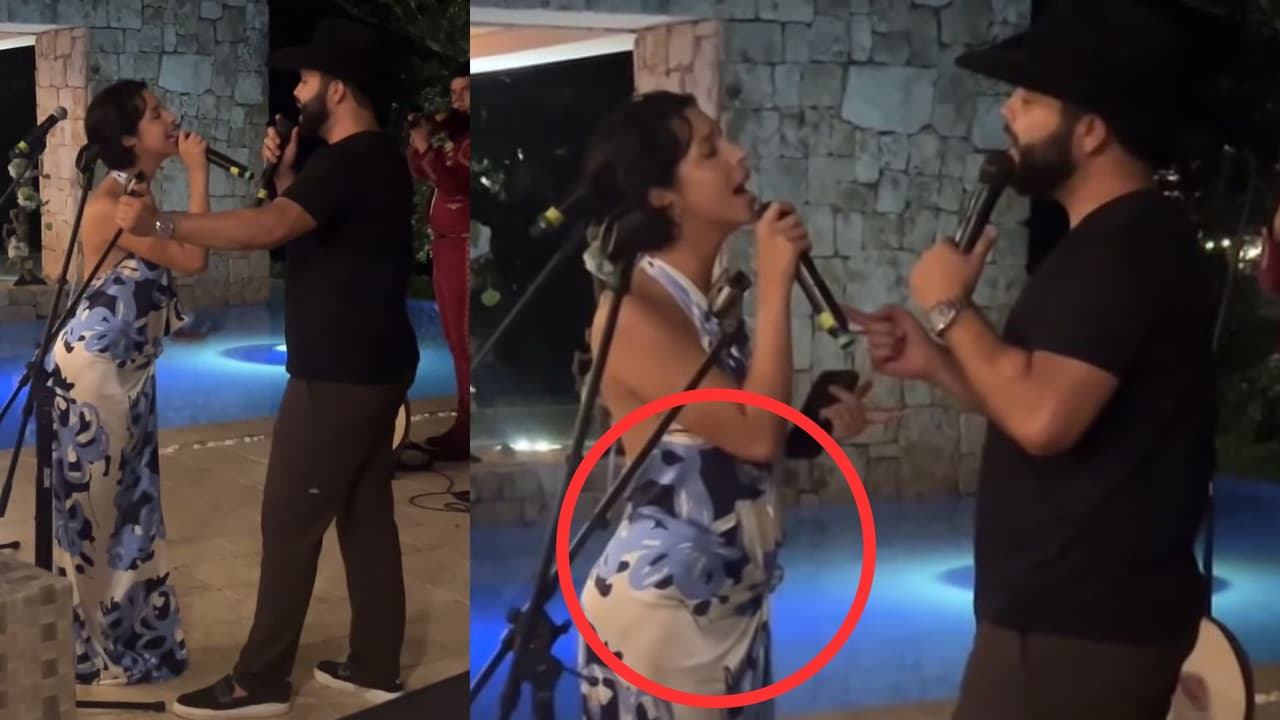 Ángela Aguilar aparentemente lució un vientre "abultado" en días pasados.