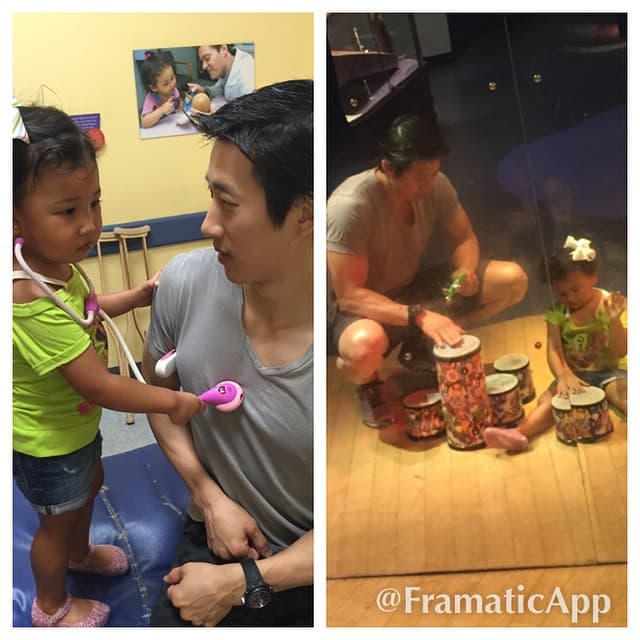 Pero lo que más disfruta es jugar con su papi.