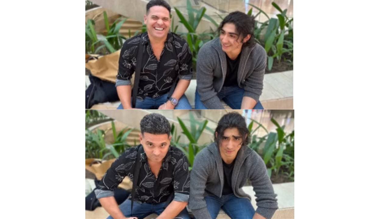 El actor Mijail Mulkay y su hijo Samuel, a quien tuvo con Alina Lozano.