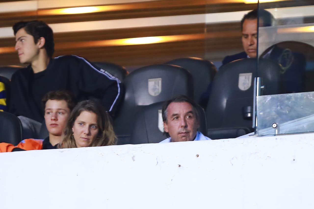 La plana alta de las Águilas del América en el palco para ver a su equipo.