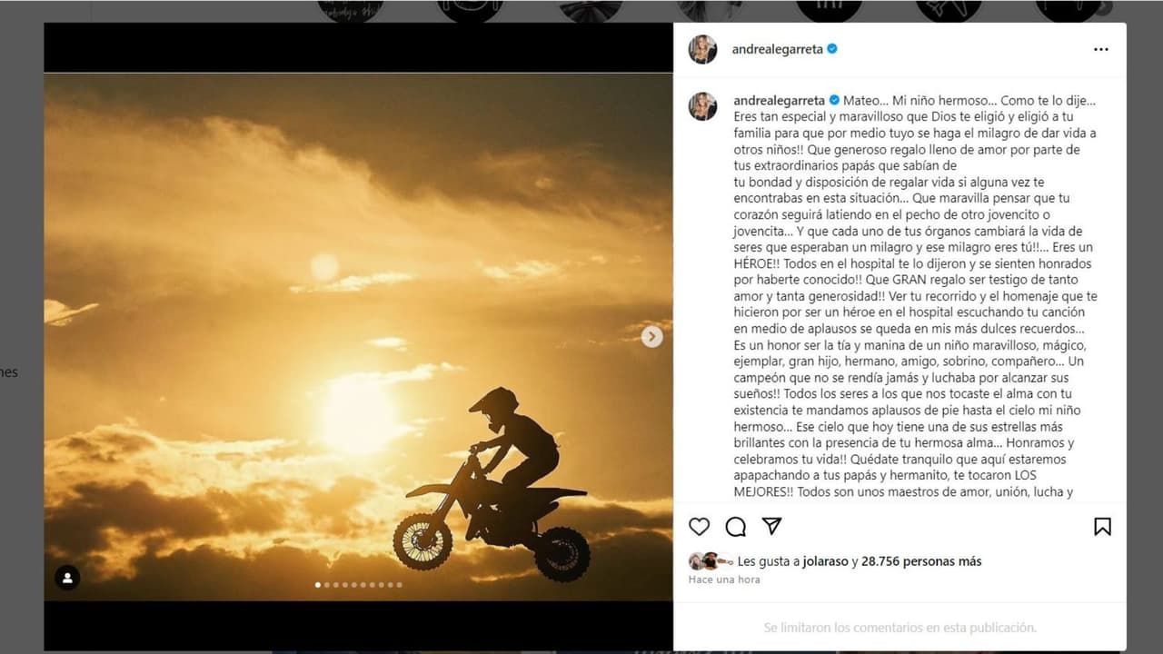 Andrea Legarreta dedica emotivo mensaje a su sobrino Mateo.