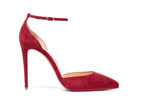 Zapatos: Stilettos rojos de gamuza de
<b>Christian Louboutin. </b>Valor:
<b><a href="https://www.tradesy.com/shoes/christian-louboutin-ankle-strap-uptown-louboutin-uptown-louboutin-louboutin-100mm-red-pumps-20951637/?utm_source=gpl&utm_medium=cpc&utm_campaign=Shopping%20-%20Shoes%20-%20Brand&utm_content=christian%20louboutin&utm_term=&gclid=CjwKEAjw5_vHBRCBtt2NqqCDjiESJABD5rCJtRPpN67oTYEqzZ5ZMun2E95l9m0c6uLAyESpZAea-BoCWbjw_wcB">$905 (precio original)</a></b>
