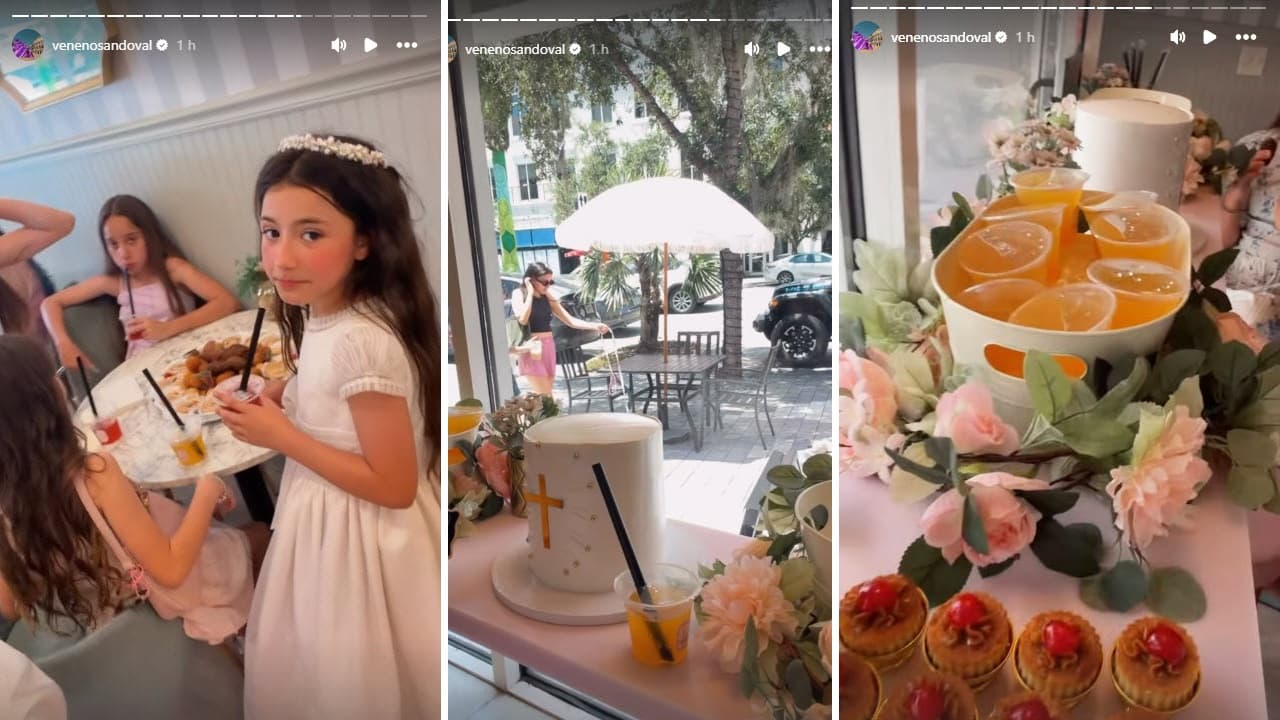 Luego de la ceremonia religiosa, Amalia Victoria celebró con sus seres queridos en una cafetería en Coral Gables.