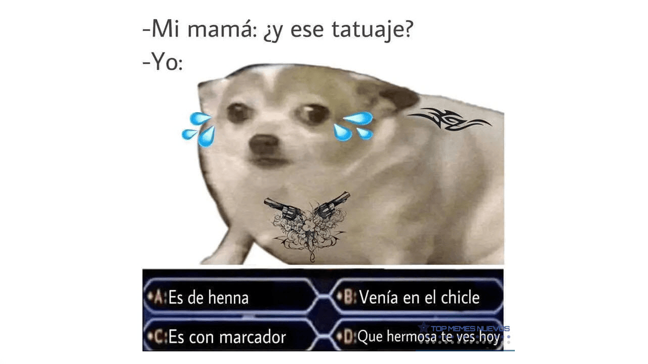Nodal compartió este meme para burlarse de sus tatuajes.
