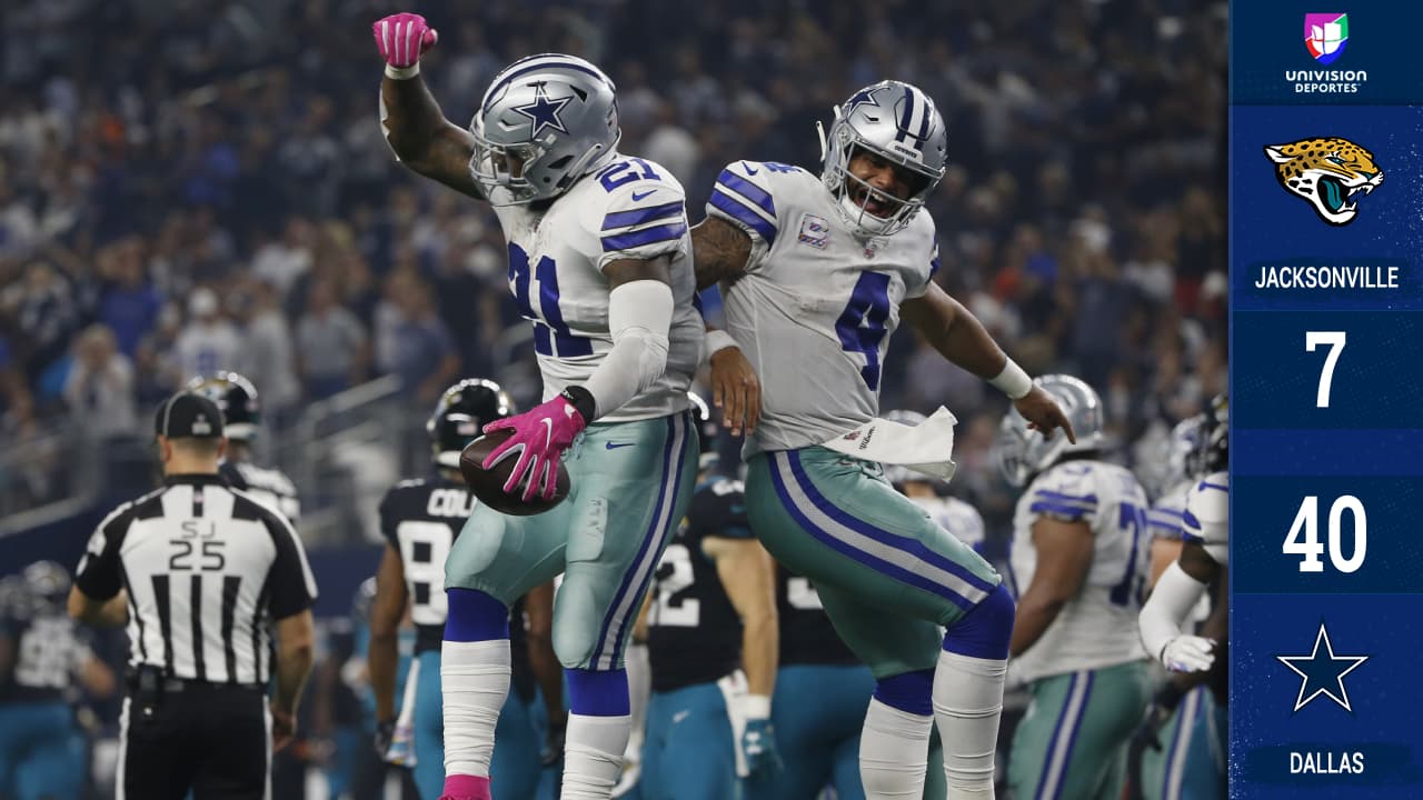 Los Cowboys dominaron a los Jags de principio a fin con juego redondo de Zeke Elliott y Dak Prescott.