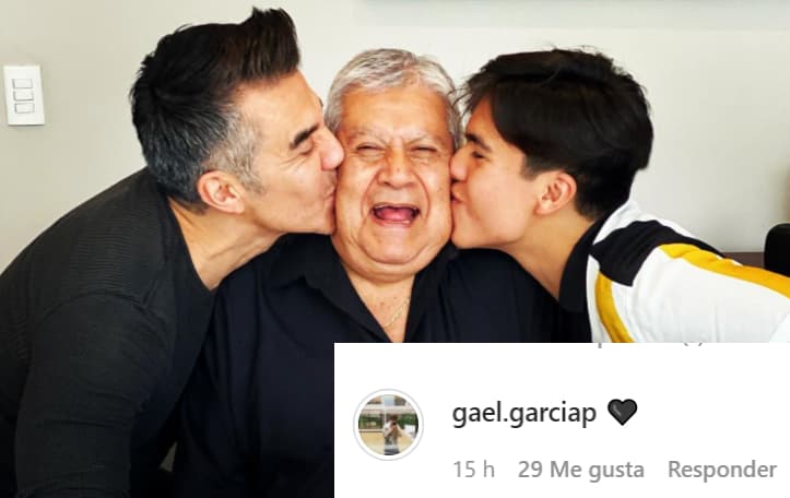 El hijo del actor, Gael, compartió su luto al compartir un emoji de corazón en color negro.
<br>