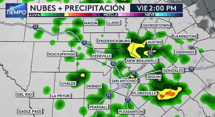 Este fin de semana los acumulados de lluvia serán mayor a 1 pulgada en Austin y en San Antonio.