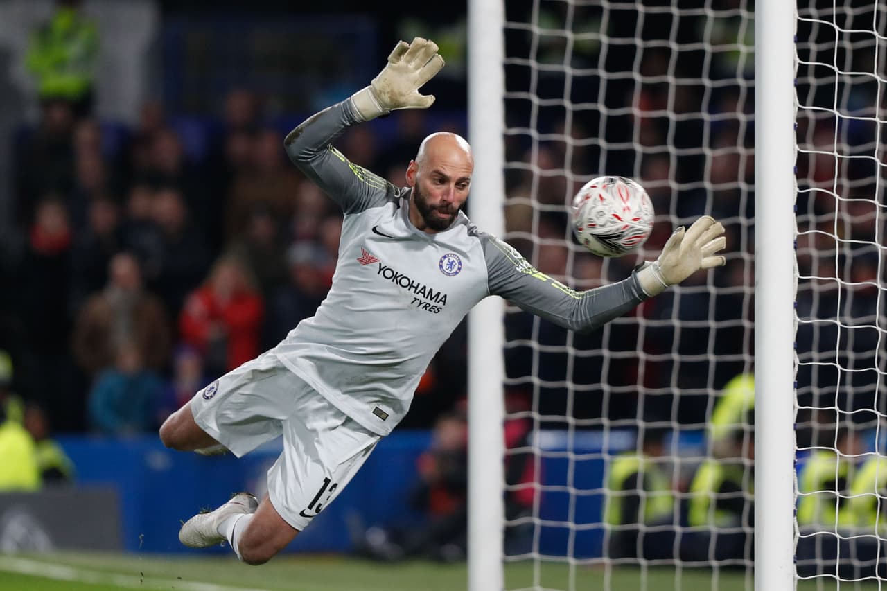 Después, sin presión, el Nottingham se acercó al área de Willy Caballero pero sin suficiente peligro.