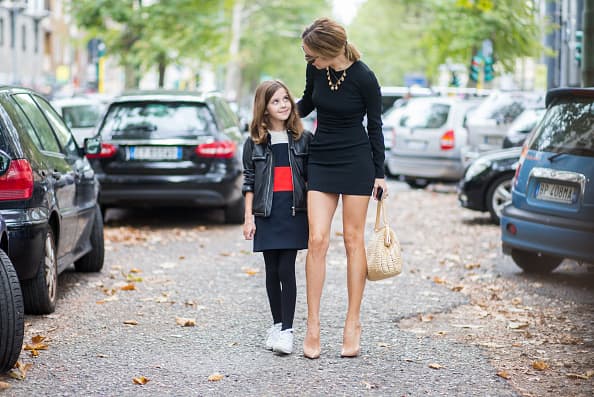 Ulyana Sergeenko y su hija, Milan Fashion Week, Spring 2016
