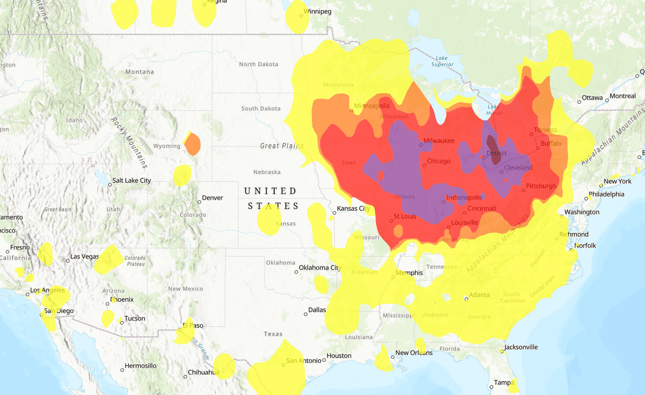 Humo de incendios forestales en Canadá vuelve a Carolina del Norte, se activa código naranja