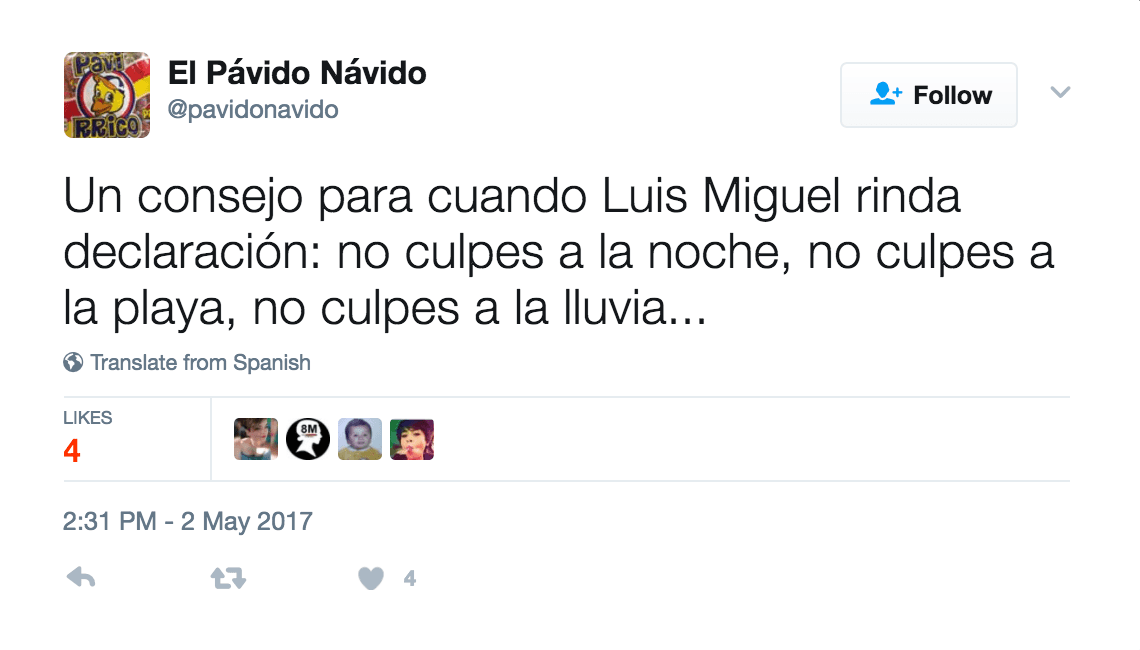 <a href="http://www.univision.com/entretenimiento/celebridades/detienen-a-luis-miguel-en-los-angeles">Luis Miguel fue detenido</a> el 2 de mayo de 2017, en Los Ángeles.