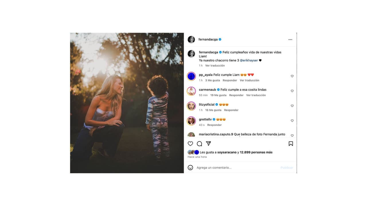 Así celebró Fernanda Castillo el cumpleaños número tres de Liam.