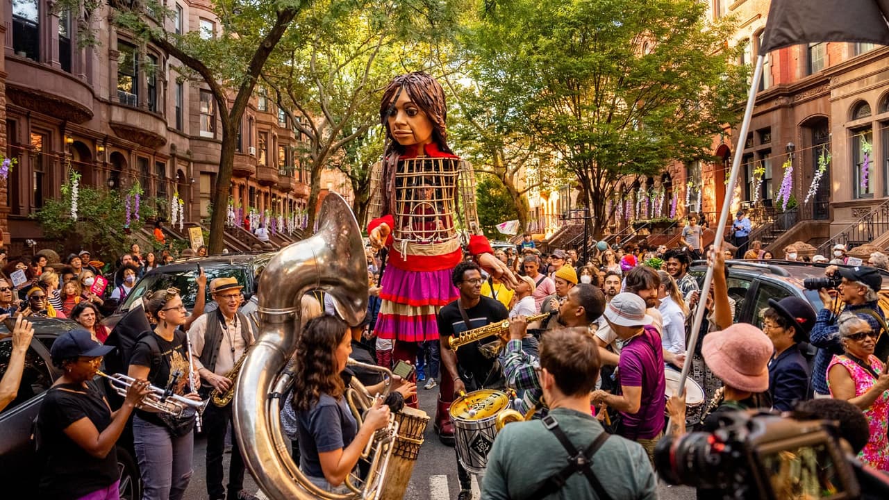 La marioneta, de 12 pies de alto, trajo a Texas su mensaje de esperanza a Estados Unidos desde el mes pasado, ya que ha visitado 37 ciudades del país.