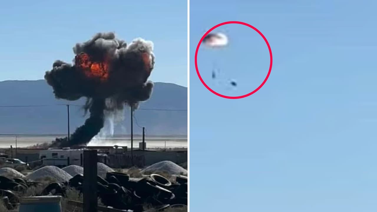 Avión de combate se estrella y explota cerca del Valle de la Muerte; piloto habría logrado escapar