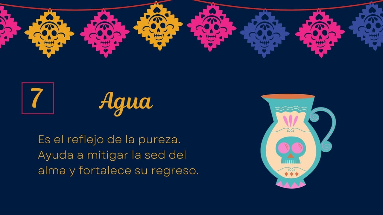 Además es un elemento que simboliza pureza y en el cual las ánimas pueden asearse.